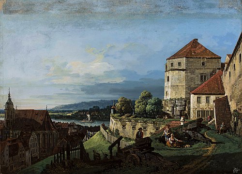 Vue de Pirna, prise du château de Sonnenstein, 1759, Bernardo Bellotto
