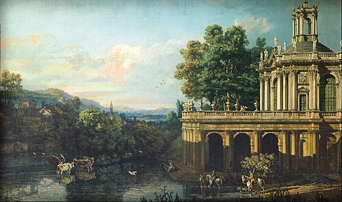 Architectural Caprice with a Palace, 1765, Bernardo Bellotto