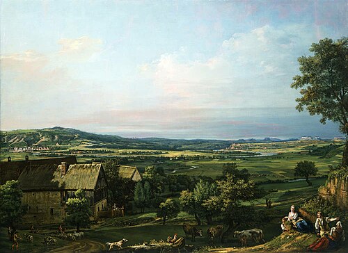 The Elbe between Pirna and Pillnitz, 1766, Bernardo Bellotto