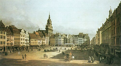 The Old Market in Dresden from Schlossgasse, 1750, Bernardo Bellotto