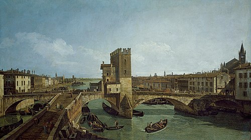 The Old Ponte delle Navi in Verona, 1746, Bernardo Bellotto