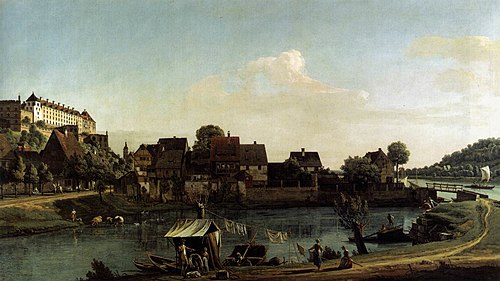 Pirna Seen from the Harbour Town, 1753, Bernardo Bellotto