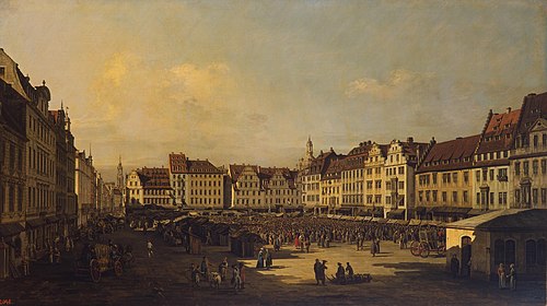 Old Market-Place in Dresden, 1751, Bernardo Bellotto