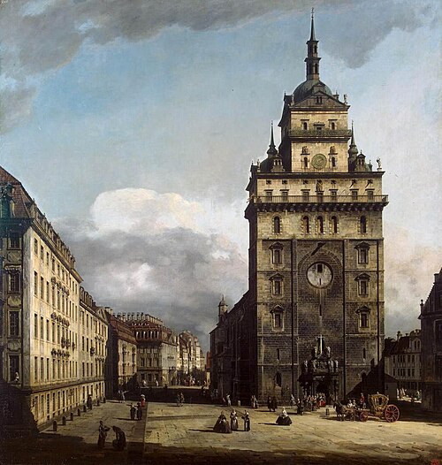 Square with the Kreuzkirche in Dresden, 1751, Bernardo Bellotto