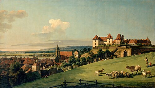 Vue de Pirna du Château de Sonnenstein, 1750, Bernardo Bellotto