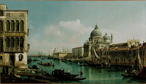 View of the Grand Canal: Santa Maria della Salute and the Dogana from Campo Santa Maria Zobenigo, 1743, Bernardo Bellotto
