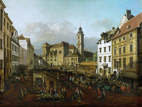 The Freyung in Vienne, from the South-East, 1758, Bernardo Bellotto