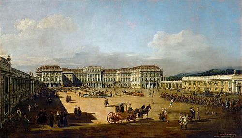 Le Château impérial de Schönbrunn, cour d'honneur, 1759, Bernardo Bellotto