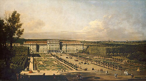 Das kaiserliche Lustschloß Schönbrunn, Gartenseite, 1758, Bernardo Bellotto