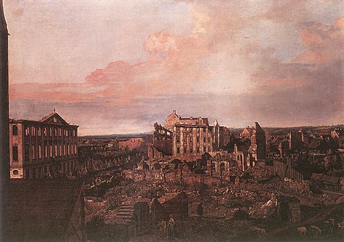 Vue des ruines de Dresde, 1761, Bernardo Bellotto