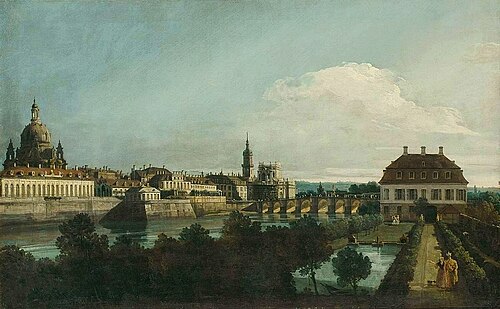 View of Dresden from the right bank of the Elbe above the Augustus Bridge, 1780, Bernardo Bellotto