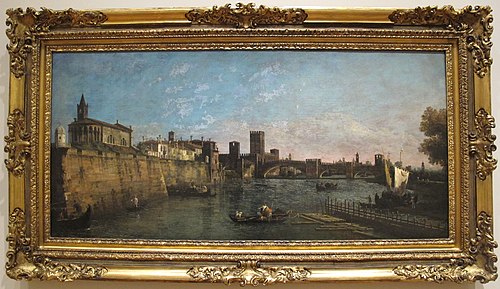 View of Verona with the Castelvecchio and Ponte Scaligero, 1745, Bernardo Bellotto