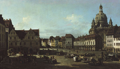 The New Market in Dresden from Moritzstraße, 1750, Bernardo Bellotto