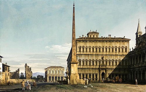 Rome: View of the Piazza di San Giovanni in Laterano, 1743, Bernardo Bellotto