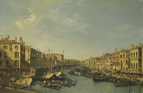 Venice, The Grand Canal, Looking South-West, From the Rialto Bridge to the Palazzo Foscari, , Bernardo Bellotto