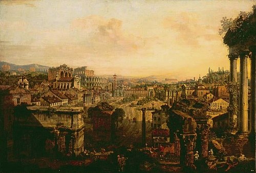 Vue du Forum romain, 1769, Bernardo Bellotto