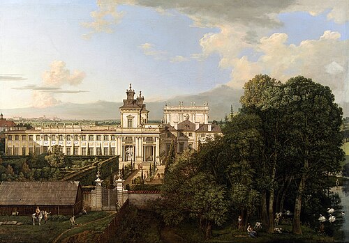 Wilanów Palace as seen from south, 1777, Bernardo Bellotto