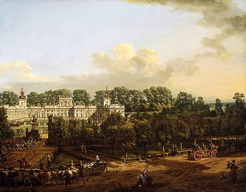 Wilanów Palace as seen from the entrance, 1776, Bernardo Bellotto