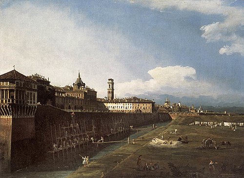 Turin, the Royal Palace from the West, 1745, Bernardo Bellotto