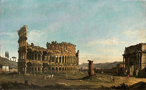 Colosseum and Arch of Constantine, 1742, Bernardo Bellotto