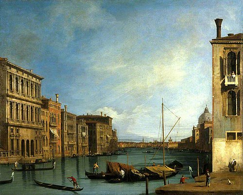 The Grand Canal from the Campo San Vio, Venice, 1727, Bernardo Bellotto