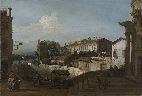 The Lock at Dolo, 1745, Bernardo Bellotto