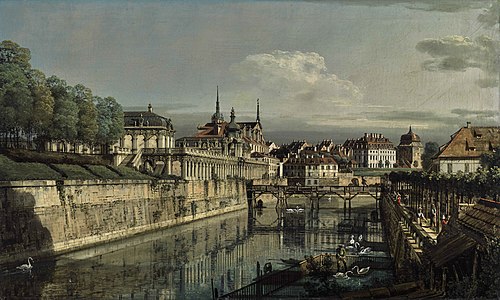 A view of the moat of the Zwinger, 1750, Bernardo Bellotto