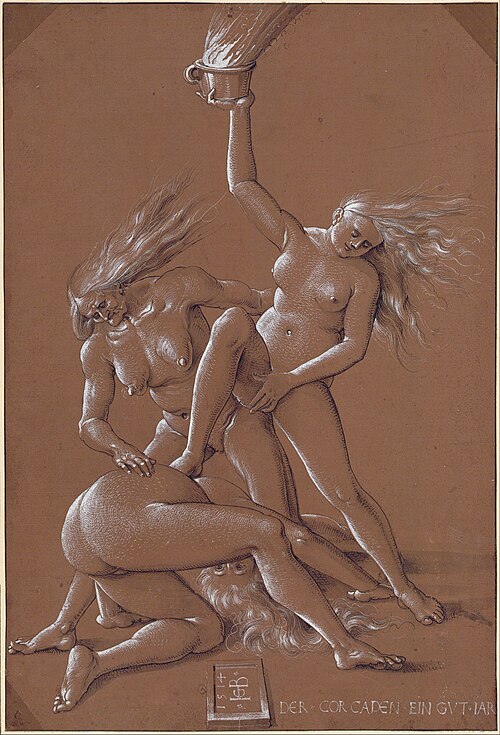 New Year's Greeting with Three Witches, 1514, Hans Baldung