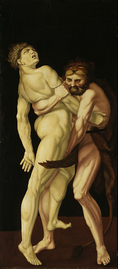 Héraclès et Antée, 1531, Hans Baldung
