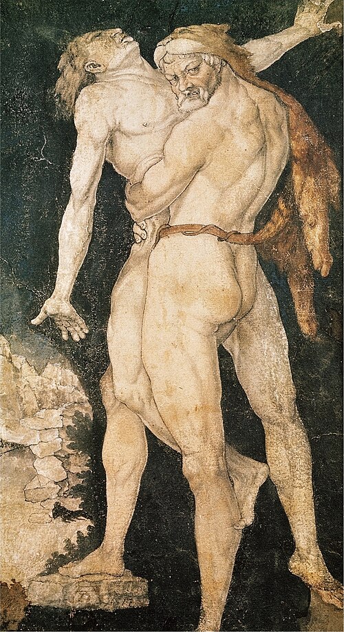 Héraclès et Antée, 1530, Hans Baldung