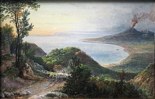 Blick von Pimonte auf die Bucht von Neapel, 1821, Johan Christian Dahl