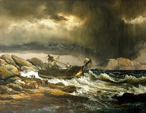 Shipwreck, 1832, Johan Christian Dahl