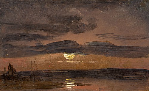 The Elbe by Moonlight, 1856, Johan Christian Dahl