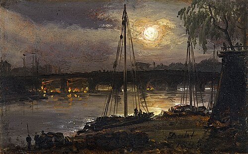 Dresden by night, 1845, Johan Christian Dahl