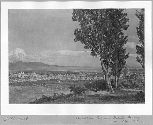 View on Rome from the Monte Mano 1821, 1821, Johan Christian Dahl
