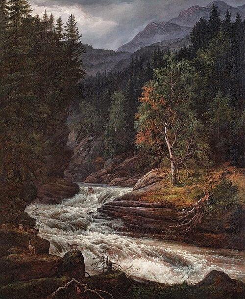 Waterfall in Hemsedal, 1845, Johan Christian Dahl