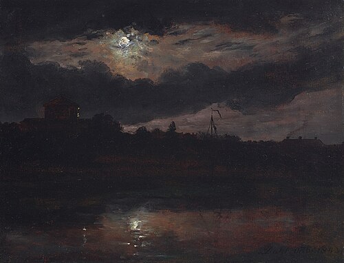 Dresden by moonlight, 1843, Johan Christian Dahl