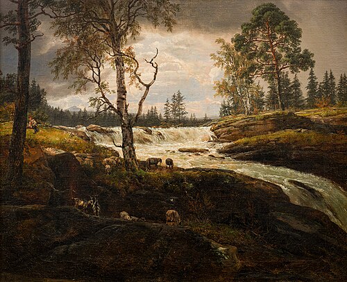 View of the Mårelven river near Tinn, 1835, Johan Christian Dahl