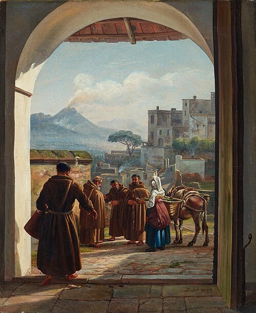 Franciscans in Naples, 1823, Johan Christian Dahl