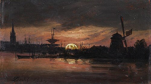 The Oder near Swinemünde in Moonlight, 1839, Johan Christian Dahl