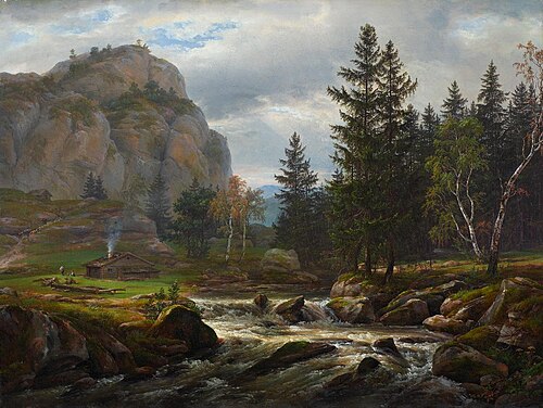 Flusslandschaft bei Bergen, 1825, Johan Christian Dahl