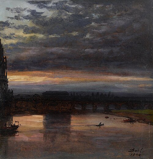 Le Pont sur l'Elbe, 1840, Johan Christian Dahl