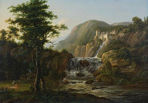 Gebirgslandschaft mit Burganlage, 1816, Johan Christian Dahl
