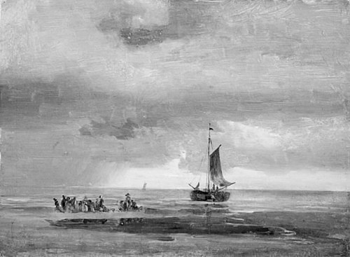 Flat Beach by Sunset, 1825, Johan Christian Dahl
