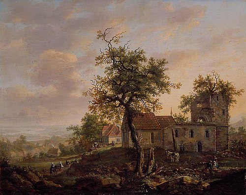 The ruined church at Avaldsnes on Karmøy, 1813, Johan Christian Dahl
