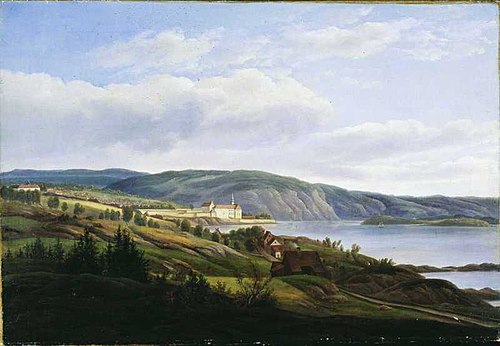 View of Christiania and Akershus Castle, 1839, Johan Christian Dahl