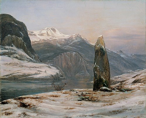 Winter at the Sognefjord, 1827, Johan Christian Dahl