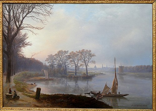 Prospect of Dresden seen from Pieschen. Morning Haze, 1844, Johan Christian Dahl