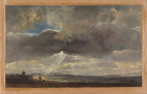 Clouds and Sunbeams over the Windberg near Dresden, , Johan Christian Dahl
