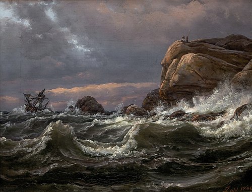 Shipwreck on the Coast between Larvik and Fredriksvern, 1846, Johan Christian Dahl